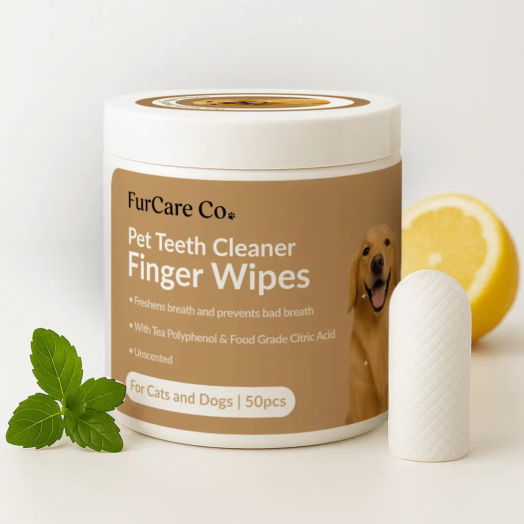 Vet-Approved Dental Finger Wipes For Cats & Dogs (50 Count)