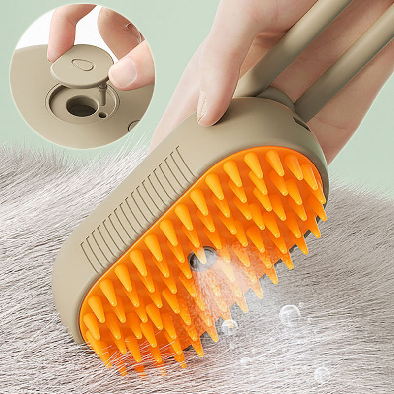 FurCarreCo 3-in-1 Cat Steam Brush: Electric Spray Grooming Comb for Effortless Pet Care