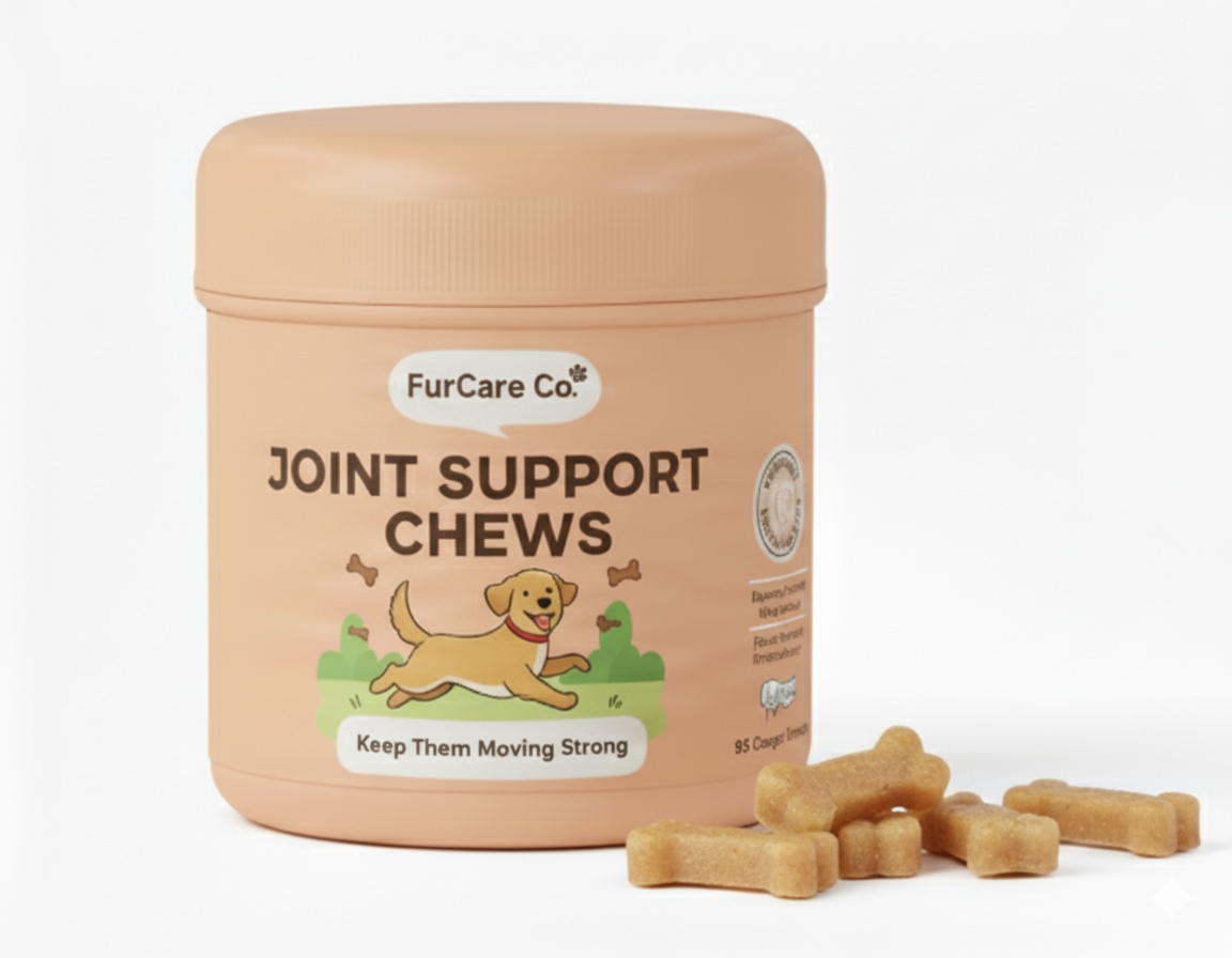 Natural Joint Support Chews for Dogs - Keep Them Moving Strong - 60 Count