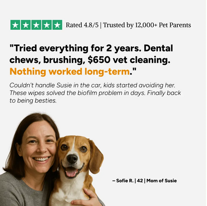 Vet-Approved Dental Finger Wipes For Cats & Dogs (50 Count)