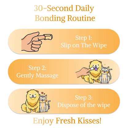 Vet-Approved Dental Finger Wipes For Cats & Dogs (50 Count)