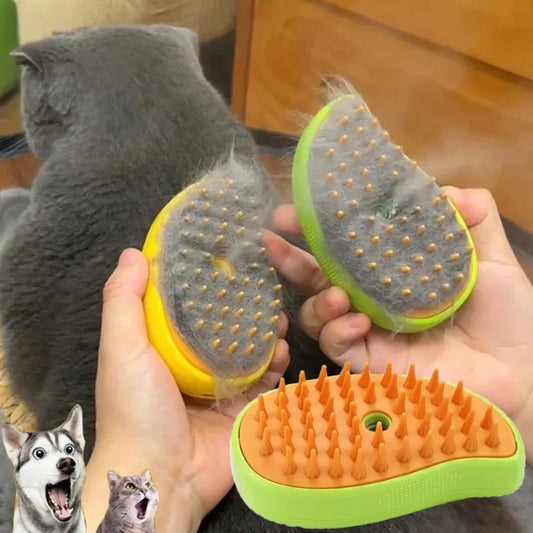 FurEase™ Steam Grooming Brush – 3-in-1 Deshedding, Massage & Spray Tool