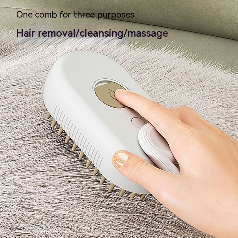 FurCarreCo 3-in-1 Cat Steam Brush: Electric Spray Grooming Comb for Effortless Pet Care