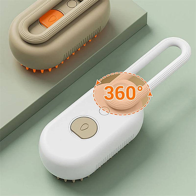 FurCarreCo 3-in-1 Cat Steam Brush: Electric Spray Grooming Comb for Effortless Pet Care