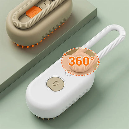 FurCarreCo 3-in-1 Cat Steam Brush: Electric Spray Grooming Comb for Effortless Pet Care